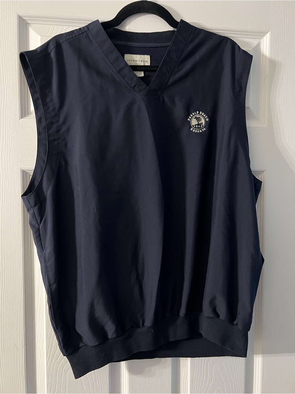 Cutter & Buck Pebble Beach Resorts V-Neck Wind Vest Navy Blue Men's Medium Golf